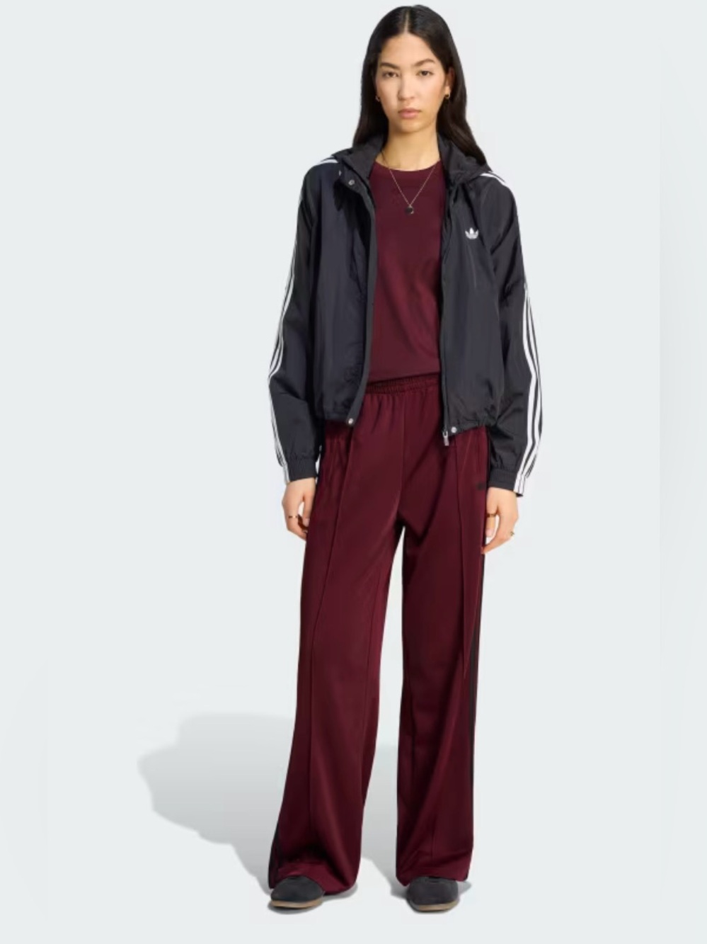 adidas Originals Firebird Loose Track Pants — Maroon/Black | Women’s M | NWT